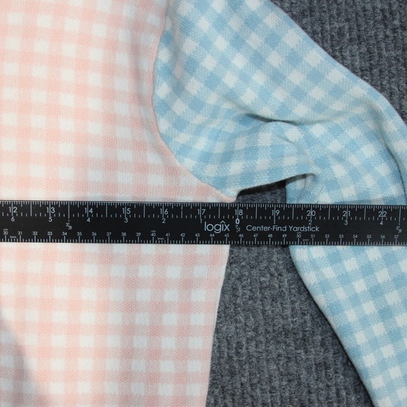 Teddy Fresh Cardigan Womens Medium Pink Gingham Check‎ Colorblock Knit Sweater - Picture 6 of 7
